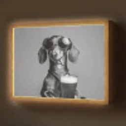 Teckel - Bier - Glas - Bril Light Box met batterij (Wandlamp) middel -z3d_website