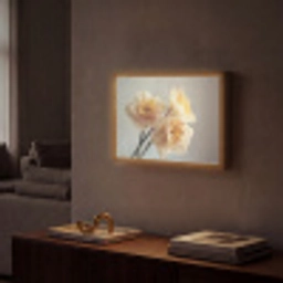 Narcissen - Geel - Bloemblaadjes Light Box met batterij (Wandlamp) middel -sfeer1