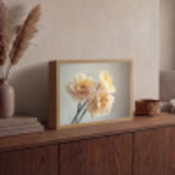 Narcissen - Geel - Bloemblaadjes Light Box met batterij (Wandlamp) middel -sfeer2