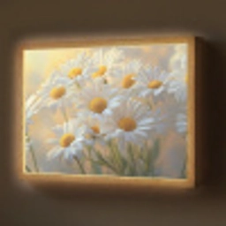 Madeliefjes - Wit - Zonlicht Light Box met batterij (Wandlamp) middel -z3d_website