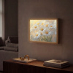 Madeliefjes - Wit - Zonlicht Light Box met batterij (Wandlamp) middel -sfeer1