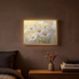 Madeliefjes - Wit - Zonlicht Light Box met batterij (Wandlamp) middel -sfeer4