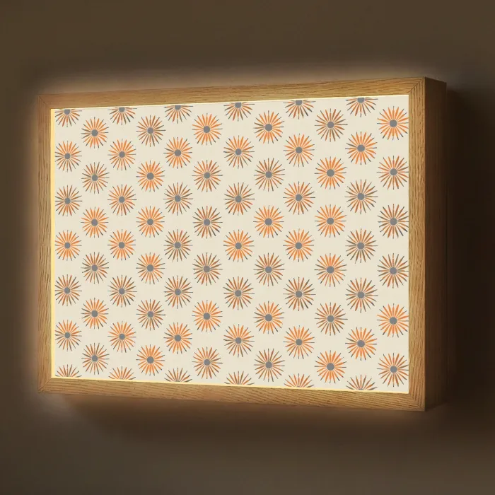 Madelief - Patroon - Oranje Light Box met batterij (Wandlamp) middel 907 -z3d_website