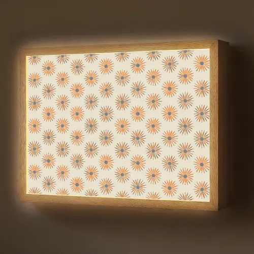 Madelief - Patroon - Oranje Light Box met batterij (Wandlamp) middel 907 -z3d_website