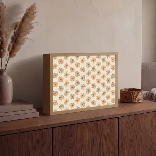 Madelief - Patroon - Oranje Light Box met batterij (Wandlamp) middel 907 -sfeer2