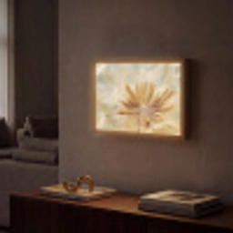 Paardenbloem - Beige - Abstract - Modern - Natuur Light Box met batterij (Wandlamp) middel -sfeer1