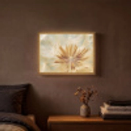 Paardenbloem - Beige - Abstract - Modern - Natuur Light Box met batterij (Wandlamp) middel -sfeer4