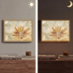 Paardenbloem - Beige - Abstract - Modern - Natuur Light Box met batterij (Wandlamp) middel -sfeer3