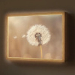 Paardenbloem - Beige - Natuur - Bloem Light Box met batterij (Wandlamp) middel -z3d_website
