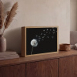Paardenbloem - Zwart - Natuur Light Box met batterij (Wandlamp) middel -sfeer2