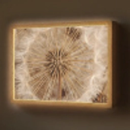 Paardenbloem - Bloemen - Natuur - Bruin Light Box met batterij (Wandlamp) middel -z3d_website