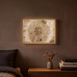 Paardenbloem - Bloemen - Natuur - Bruin Light Box met batterij (Wandlamp) middel -sfeer4