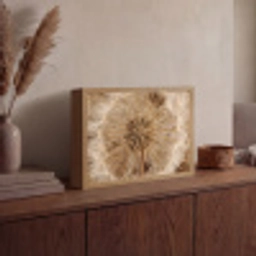 Paardenbloem - Bloemen - Natuur - Bruin Light Box met batterij (Wandlamp) middel -sfeer2