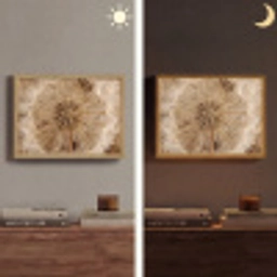 Paardenbloem - Bloemen - Natuur - Bruin Light Box met batterij (Wandlamp) middel -sfeer3
