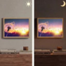 Paardenbloem - Bloemen - Zonsondergang - Horizon - Nacht Light Box met batterij (Wandlamp) middel -sfeer3