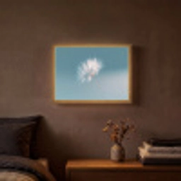 Paardenbloempluisje - Blauw - Lucht Light Box met batterij (Wandlamp) middel -sfeer4