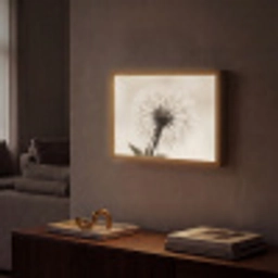 Paardenbloem - Minimalistisch - Wit Light Box met batterij (Wandlamp) middel -sfeer1