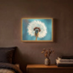 Paardenbloem - Natuur - Bloemen - Blauw Light Box met batterij (Wandlamp) middel -sfeer4