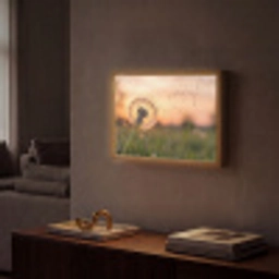 Paardenbloem - Zonsondergang - Veld Light Box met batterij (Wandlamp) middel -sfeer1