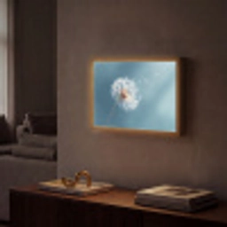 Paardenbloem - Wind - Blauw Light Box met batterij (Wandlamp) middel -sfeer1
