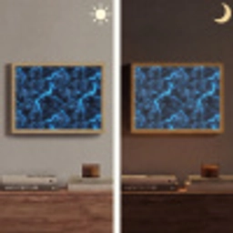Donker - Blauw - Bliksem Light Box met batterij (Wandlamp) middel 907 -sfeer3