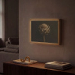 Donkerbruin - Bloem - Textuur - Artisjok Light Box met batterij (Wandlamp) middel -sfeer1
