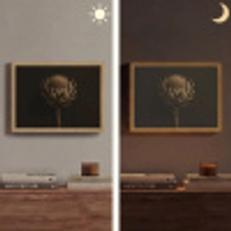 Donkerbruin - Bloem - Textuur - Artisjok Light Box met batterij (Wandlamp) middel -sfeer3