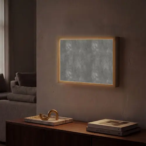 Donkergrijs - Ruw - Beton Light Box met batterij (Wandlamp) middel 907 -sfeer1