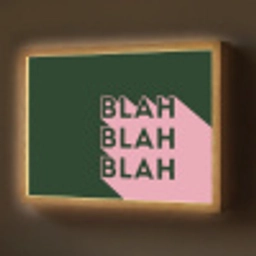 Donkergroen - Tekst - Schaduw - Grafisch Light Box met batterij (Wandlamp) middel -z3d_website