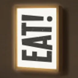 Decoratie - Eten - Zwart - Wit Light Box met batterij (Wandlamp) middel -z3d_website