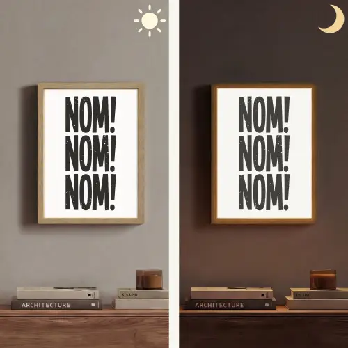 Decoratie - Japandi - Vintage - Zwart Light Box met batterij (Wandlamp) middel -sfeer3