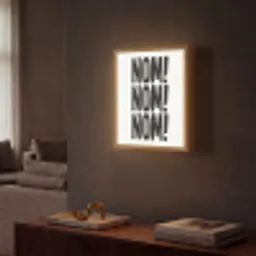 Decoratie - Japandi - Vintage - Zwart Light Box met batterij (Wandlamp) middel -sfeer1