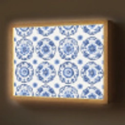 Sierborden - Bloemen - Blauw Light Box met batterij (Wandlamp) middel 907 -z3d_website