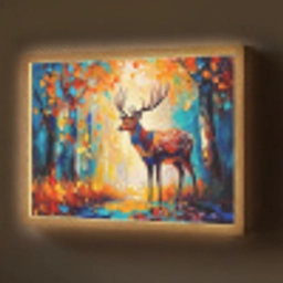 Hert - Bosdieren - Natuur - Kunst Light Box met batterij (Wandlamp) middel -z3d_website