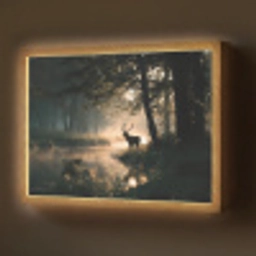 Hert - Bosbeek - Mystiek Light Box met batterij (Wandlamp) middel -z3d_website