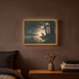 Hert - Bosbeek - Mystiek Light Box met batterij (Wandlamp) middel -sfeer4