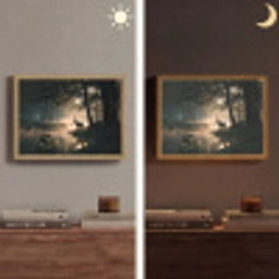 Hert - Bosbeek - Mystiek Light Box met batterij (Wandlamp) middel -sfeer3