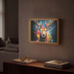 Hert - Graffiti - Dieren - Kleuren Light Box met batterij (Wandlamp) middel -sfeer1