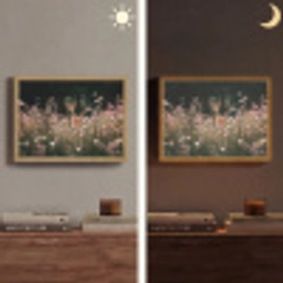 Hert - Wilde bloemen - Bos Light Box met batterij (Wandlamp) middel -sfeer3