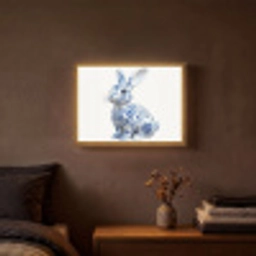 Delftsblauw - Haasje - Wit Light Box met batterij (Wandlamp) middel -sfeer4