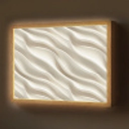 Diagonaal - Golven - Crème Light Box met batterij (Wandlamp) middel 907 -z3d_website
