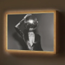 Discobal - Gezicht - Glamour - Zwart Light Box met batterij (Wandlamp) middel -z3d_website