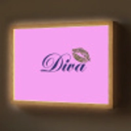 Diva - Lip - Panterprint - Roze Light Box met batterij (Wandlamp) middel -z3d_website