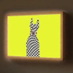 Dobermann - Geblokt - Geel Light Box met batterij (Wandlamp) middel -z3d_website