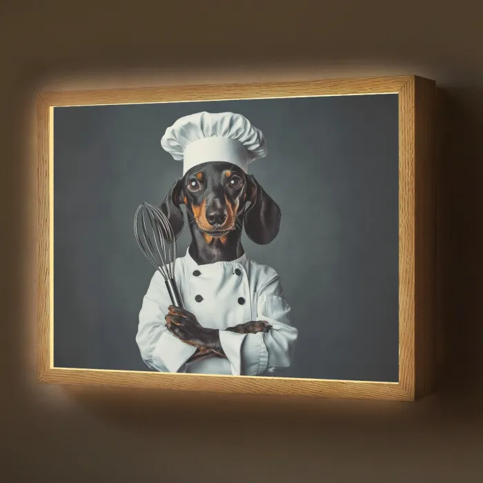 Hond - Garde - Kok Light Box met batterij (Wandlamp) middel -z3d_website