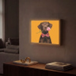 Hond - Oranje - Roos - Valentijn Light Box met batterij (Wandlamp) middel -sfeer1