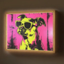Hond - Zonnebril - Roze - Art Light Box met batterij (Wandlamp) middel -z3d_website