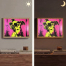 Hond - Zonnebril - Roze - Art Light Box met batterij (Wandlamp) middel -sfeer3