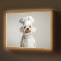 Hond - Wit - Kok Light Box met batterij (Wandlamp) middel -z3d_website