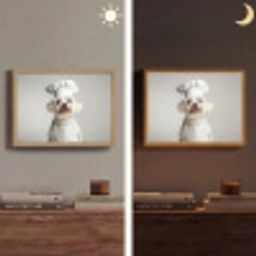 Hond - Wit - Kok Light Box met batterij (Wandlamp) middel -sfeer3
